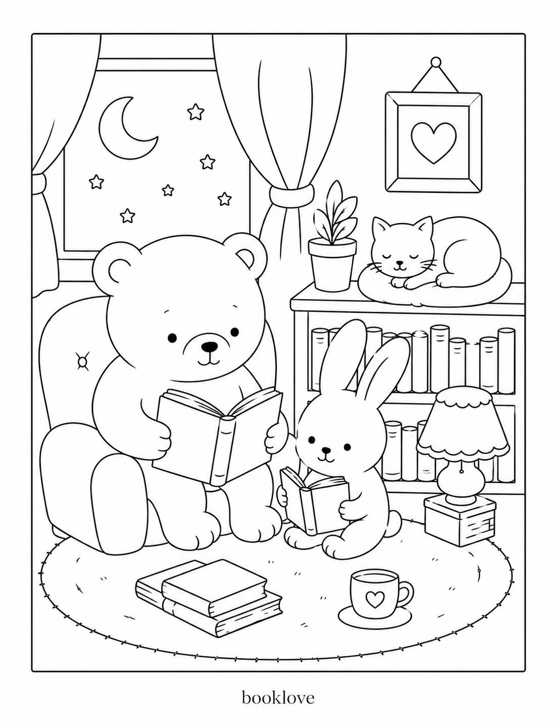 Cozy Animal Coloring Page - Ages 0-3