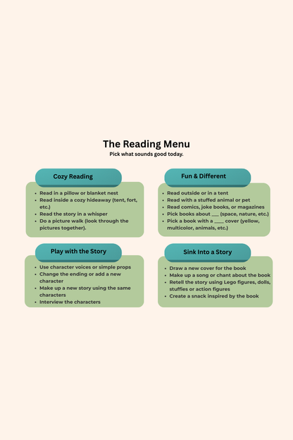 The Reading Menu