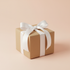 Baby Gift Bundle - kraft brown gift box with white ribbon