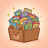 Festival Bin - colorful books with sparkles